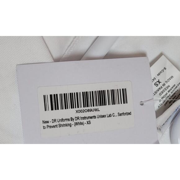 DR Uniforms Unisex Lab Coat XS Sanforized to Prevent Shrinking White Healthcare - Picture 5 of 10